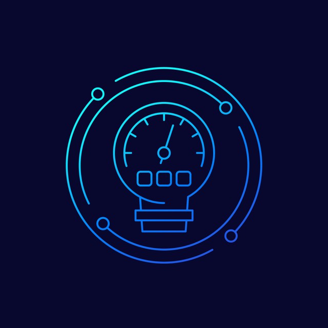 Gas Meter Icon, Linear Design