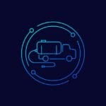 Vacuum Truck Icon, Linear Design