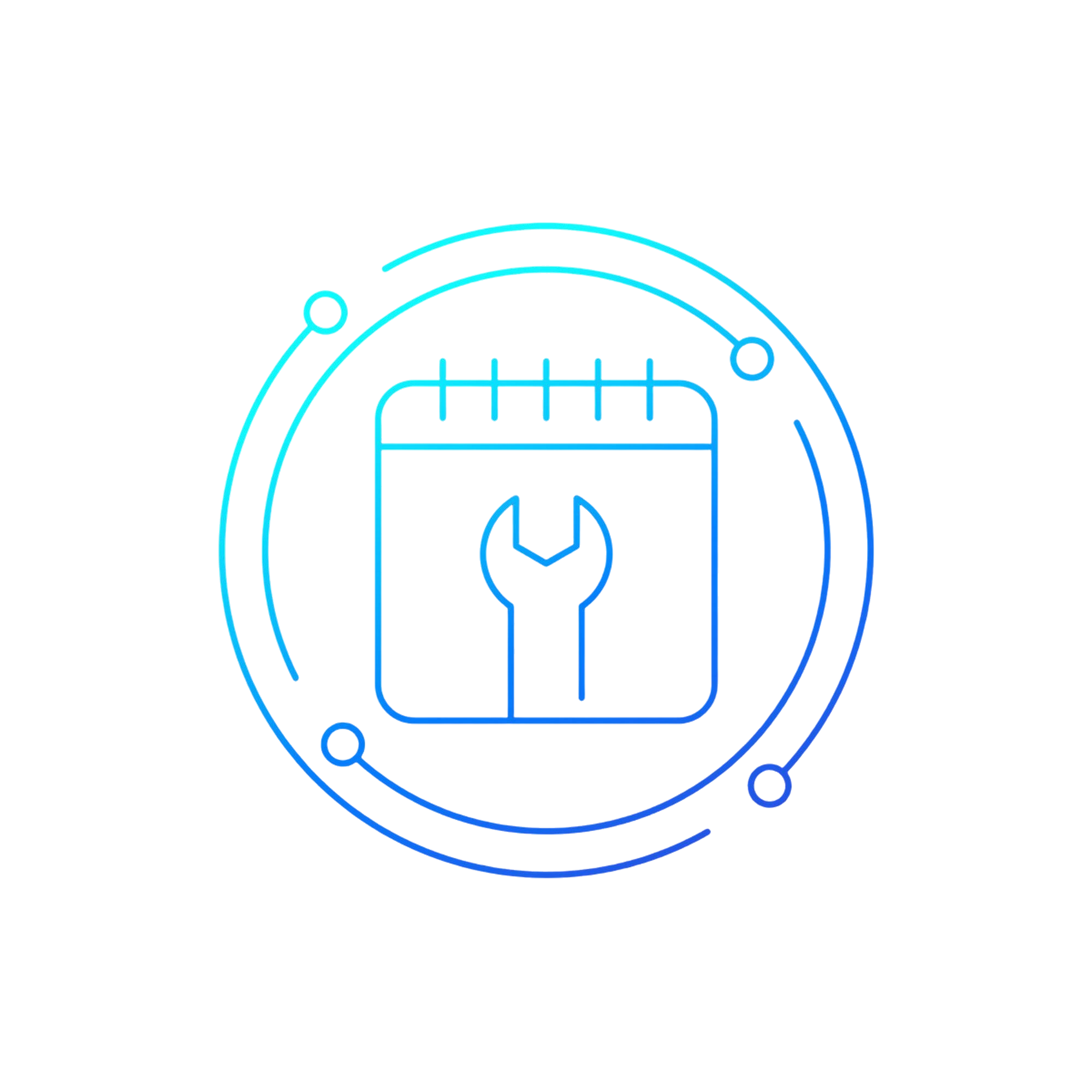 Maintenance Schedule Icon With Calendar Wrench Linear Vector